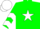 Silk - Green, white star, white chevrons sleeves, white cap
