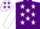Silk - Purple, white '4p', yellow horseshoe, white stars and 'k' on sleeves