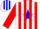 Silk - White, white star on blue triangle, red stripes, red sleeves