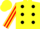 Silk - Yellow, black dots, red stripe on sleeves, yellow cap