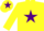 Silk - YELLOW, purple star, yellow cap, purple star