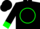Silk - Black, green circle frame, green crossed hammers, green cuffs