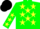 Silk - Green body, yellow stars, green arms, yellow stars, black cap