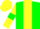 Silk - Green body, yellow stripe, yellow arms, green armlets, yellow cap, green hooped