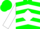 Silk - Green, green emblem on white diamond on back, white chevrons on front & sleeves