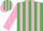 Silk - Emerald Green and Pink stripes, Pink sleeves
