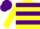 Silk - Yellow body, purple hooped, yellow arms, purple cap