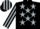 Silk - Black, silver stars, striped sleeves and cap