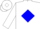 Silk - White, white emblem on blue diamond