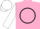 Silk - Pink, black circle and 'cs', white sleeves, black circle, pink and white cap