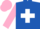 Silk - Royal blue, white maltese cross, shocking pink sleeves and cap