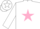 Silk - White, pink star
