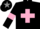 Silk - Black body, pink cross belts, black arms, pink armlets, black cap, grey star