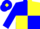 Silk - Blue and yellow quartered diagonally, blue sleeves and cap, yellow diamond