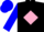 Silk - Black, pink diamond, blue sleeves and cap, pink peak