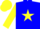 Silk - Blue, yellow star and sleeves, blue armband and cuffs, yellow cap