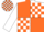 Silk - Orange and white quarters, orange blocks on white sleeves