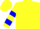 Silk - Yellow, blue emblem, blue hoops on sleeves