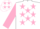 Silk - White body, pink stars, pink arms, white cap, pink stars