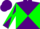 Silk - Purple  green diagonal quarters