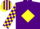 Silk - Purple, yellow diamond, yellow and purple check sleeves, striped cap