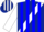Silk - Dark blue, white cross sash, blue stripes on white sleeves