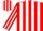 Silk - Red, white 'v', white stripes