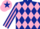 Silk - Dark blue and pink diamonds, striped sleeves, pink cap, dark blue star
