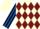 Silk - Cream, burgundy diamonds, royal blue 'tws', royal blue stripe on sleeves, burgundy and cream cap