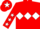 Silk - Red, white triple diamond, red sleeves, white stars, red cap, white star