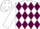 Silk - White, maroon diamonds, maroon yulla yulla on white sleeves