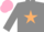 Silk - GREY, BEIGE star, PINK cap