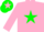 Silk - Dayglo pink, dayglo green star, pink sleeves, green cap, pink star