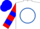 Silk - White, royal blue circle, red 'tbf', two blue hoops on sleeves, blue cap