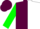 Silk - Maroon and white vertical halves, grey 'jk' brand, green clover, grey 'kolt' and green clovers on opposing sleeves