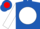 Silk - Royal blue, red 'f' on white ball, red bars on white sleeves