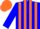 Silk - Blue, fluorescent orange stripes, matching cap