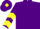 Silk - Purple, yellow crossed sashes, purple sleeves, yellow chevrons, checked diamond cap