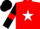 Silk - Red, white star, black sleeves, red armlets, black cap