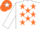 Silk - White, orange stars, orange cap, white star