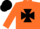 Silk - Orange, black maltese cross, orange arms, black cap