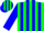 Silk - Green, blue stripes on slvs