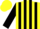 Silk - Yellow, black circled 'jr', black stripes on sleeves, yellow cap