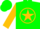 Silk - Forest green, gold star circle, gold breads on sleeves