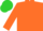 Silk - Orange,  lime green trim, emblem on back, matching cap