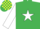 Silk - Emerald green, white star & sleeves, em green & yellow check cap