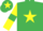 Silk - Emerald Green, Yellow star, Yellow sleeves, Emerald Green armlets, Emerald Green cap, Yellow star