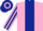 Silk - Pink, Dark Blue stripe, striped sleeves, Dark Blue and Pink hooped cap