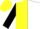 Silk - Yellow and white halved horizontally, black sleeves, yellow cap