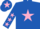 Silk - Royal blue, pink star, pink stars on sleeves, pink star on cap
